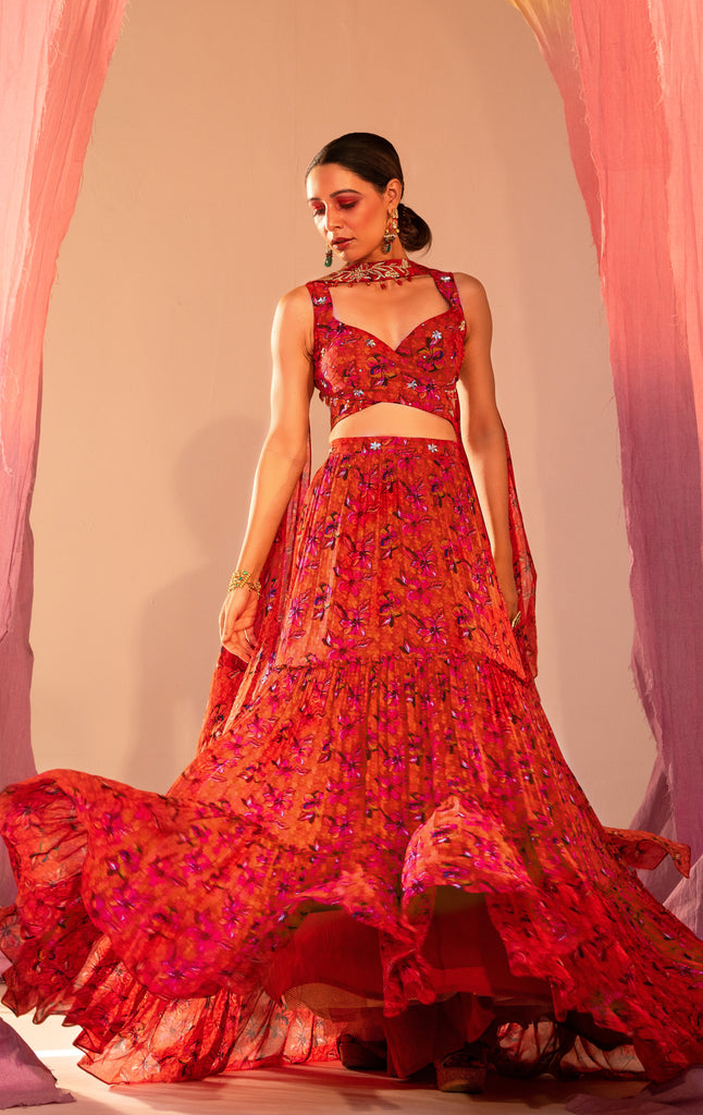 wrap blouse lehenga