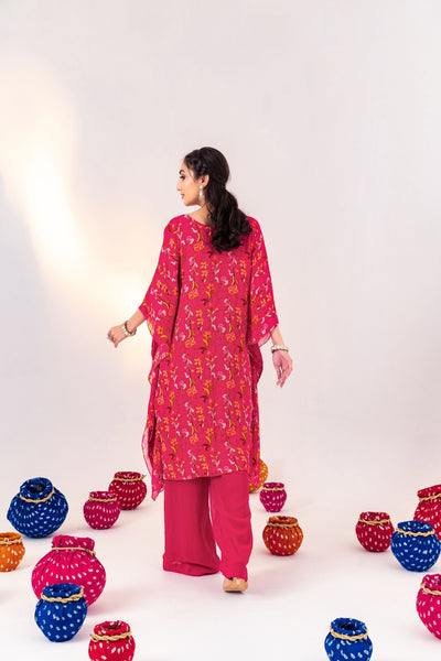 PRINTED V-NECK KAFTAN WITH STRAIGHT PANT